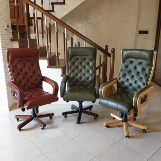 Нові директорські крісла, ручна робота.
Дерев’яні елементи крісла виконан. . фото 2