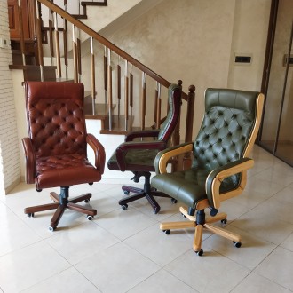 Нові директорські крісла, ручна робота.
Дерев’яні елементи крісла виконан. . фото 4