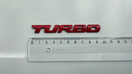 Декоративная Металлическая наклейка turbo на авто или мото - для украшения кузов. . фото 2