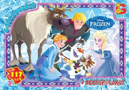 Пазлы серии "Frozen" (Ледяное сердце) 117 эл. в кор. 19х13х3см GToys // 
 
Отпра. . фото 1