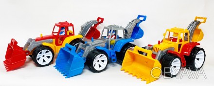 "Трактор BAMS 2 ковша" цветная кабина, арт.007/8, Детская игрушка, Бамсик 007/8 . . фото 1
