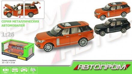 Машина металл "АВТОПРОМ"М1:26 Range Rover, 2 цвета, бат,свет,зв,откр.двери,капот. . фото 1
