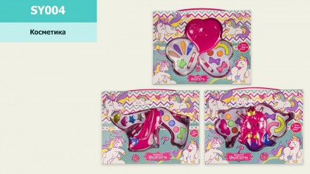 Косметика Єдиноріг 3 види, тіні, рум'яна, 24*4*18см, р-р іграшки&ndash; 9.5*9.5*3см /1. Харьков. фото 1