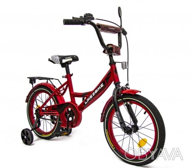 Велосипед детский 2-х колес.16'' Like2bike Sky, бордовый, рама сталь, со звонком. . фото 1
