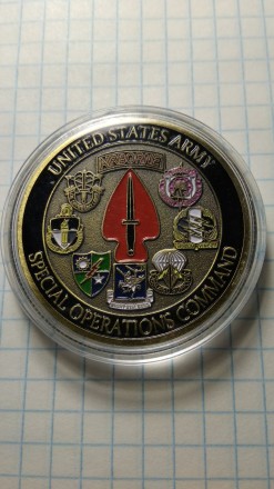 Колекційна монета командування спеціальних операцій армії США. Монета нова. Капс. . фото 2