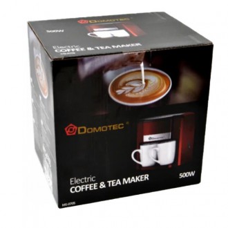 Капельная кофеварка Domotec MS-0705, 2 чашки, 500Вт, краснаяКофеварка капельная . . фото 5
