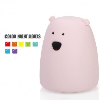 Світлодіодний дитячий нічник світильник Mr Bear у вигляді милого медмежки відмін. . фото 5