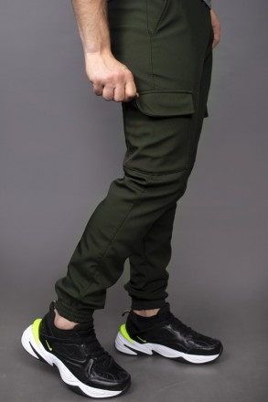 Чоловічі тактичні штани Softshell теплі військові штани на флісі з кишенями армі. . фото 3