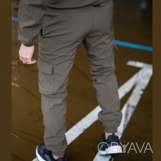 Чоловічі тактичні штани Softshell теплі військові штани на флісі з кишенями армі. . фото 1