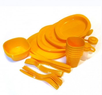 Набір посуду для пікніка 48 предметів виготовлений із харчового пластику та розр. . фото 3