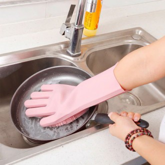 Відмінний аксесуар для миття та прибирання - рукавички Magic Silicone Gloves із . . фото 7