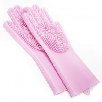 Відмінний аксесуар для миття та прибирання - рукавички Magic Silicone Gloves із . . фото 4