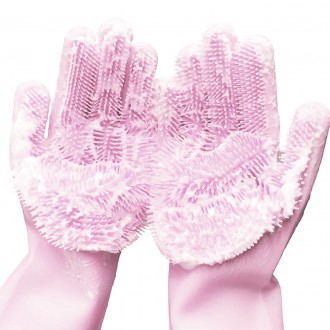 Відмінний аксесуар для миття та прибирання - рукавички Magic Silicone Gloves із . . фото 3