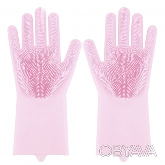 Відмінний аксесуар для миття та прибирання - рукавички Magic Silicone Gloves із . . фото 1