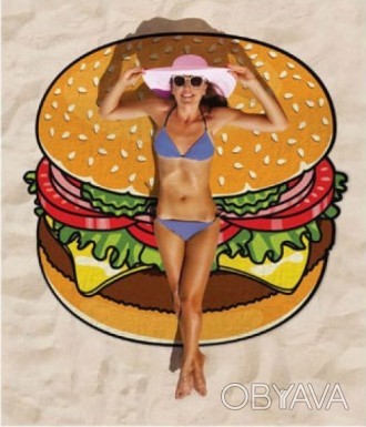 Пляжний килимок Hamburger.Відмінний варіант для пляжу і відпочинку на природі. С. . фото 1