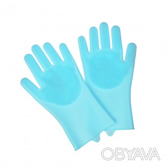 Силіконові рукавички для миття посуду - зроблять миття посуду більш швидким і пр. . фото 1