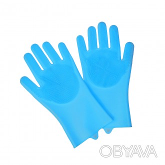 Силіконові рукавички для миття посуду - зроблять миття посуду більш швидким та п. . фото 1
