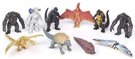 Набір фігурок Годзілла+Кінг конг 10 шт пластикові фігурки Godzill&King Kong Висо. . фото 6