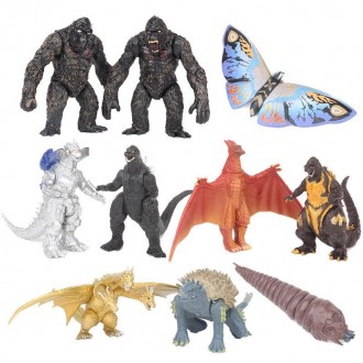 Набір фігурок Годзілла+Кінг конг 10 шт пластикові фігурки Godzill&King Kong Висо. . фото 2