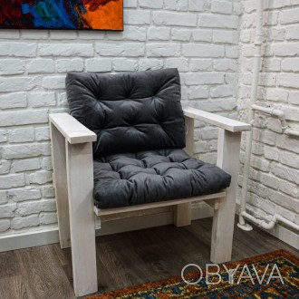 Качественная и стильная подушка для садового кресла. Состав ткани: 100% полиэсте. . фото 1