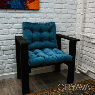 Качественная и стильная подушка для садового кресла. Состав ткани: 100% полиэсте. . фото 1