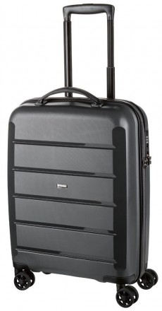 Маленький пластиковый чемодан из полипропилена, ручная поклажа 30L Topmove черны. . фото 2