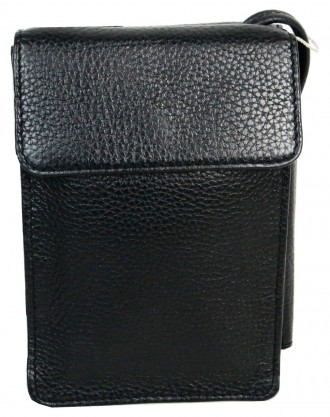Небольшая мужская кожаная наплечная сумка Giorgio Ferretti 
Ef061 Black черная
О. . фото 4