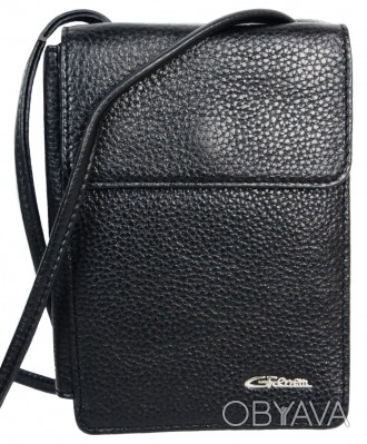 Небольшая мужская кожаная наплечная сумка Giorgio Ferretti 
Ef061 Black черная
О. . фото 1