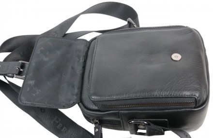 Мужская сумка, планшетка кожаная через плечо Giorgio Ferretti черная 
207HJ001
О. . фото 10