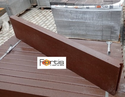 Бордюр тротуарный сухопрессованный, размер 1000*200*50 мм, цвет серый,коричневый. . фото 3