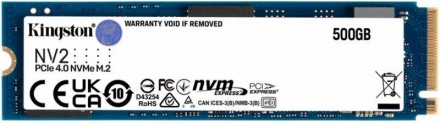 Накопичувач SSD 500GB M.2 NVMe Kingston NV2 M.2 2280 PCIe Gen4.0 x4 
 
Отправка . . фото 2