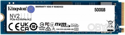 Накопичувач SSD 500GB M.2 NVMe Kingston NV2 M.2 2280 PCIe Gen4.0 x4 
 
Отправка . . фото 1