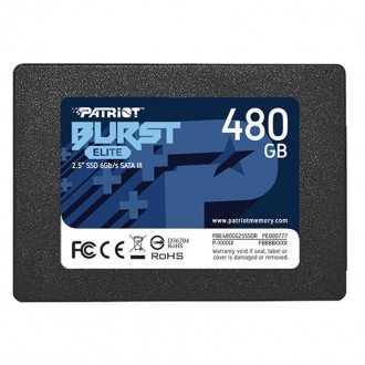 Накопичувач SSD 480GB Patriot Burst Elite 2.5" SATAIII TLC 
 
Отправка данного т. . фото 2