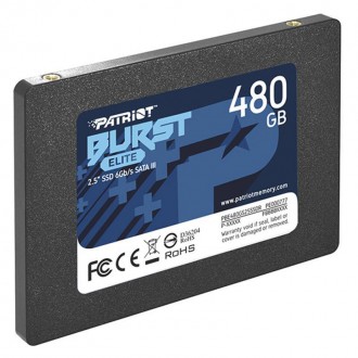 Накопичувач SSD 480GB Patriot Burst Elite 2.5" SATAIII TLC 
 
Отправка данного т. . фото 3