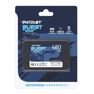 Накопичувач SSD 480GB Patriot Burst Elite 2.5" SATAIII TLC 
 
Отправка данного т. . фото 4
