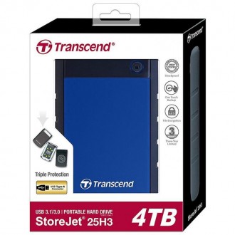 Накопичувач зовнiшнiй HDD 2.5" USB 4.0TB Transcend StoreJet 25H3 Navy Blue 
 
От. . фото 5