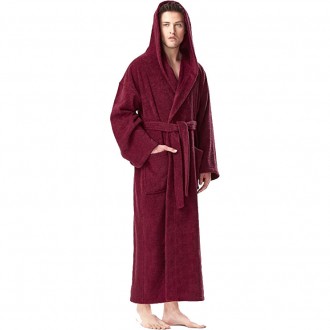  Мужской длинный банный махровый халат, бордовый очень большого размера 66, Гули. . фото 2