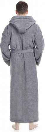  Мужской длинный банный махровый халат, серый очень большого размера 66, Гуливер. . фото 3