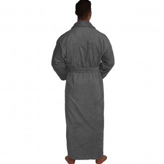 Мужской длинный банный махровый халат, синий большого размера, объем талии от 1. . фото 3