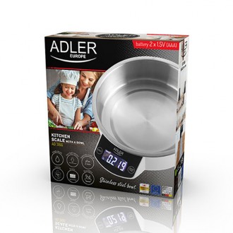 Весы кухонные Adler AD 3166 с чашейAdler AD 3166 - полезный аксессуар на вашей к. . фото 8