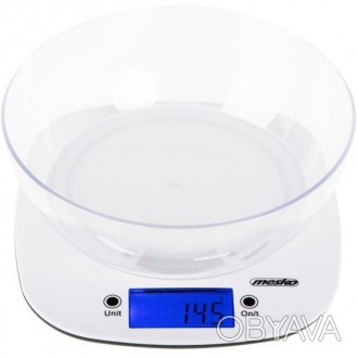 Электронные кухонные весы MESKO MS 3165 с максимальной нагрузкой 5 кг и точность. . фото 1