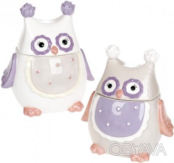 Банка для продуктов Owl Family выполнена в форме совушки. 
 Размер: 15.2х10.7х16. . фото 1