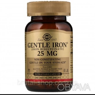 Огляд Solgar Gentle Iron 25 mg 90 Veggie Caps Залізо (SOL-01249)
Solgar Gentle I. . фото 1