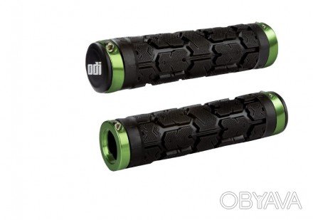 Грипсы ODI Rogue MTB Lock-On Bonus Pack Black w/Green Clamps (черные с зелеными . . фото 1