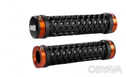 Грипсы ODI Vans® Lock-On Grips, Black w/ Orange Clamps, черные с оранжевыми замк. . фото 1