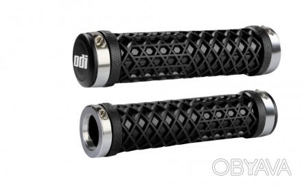 Грипсы ODI Vans® Lock-On Grips, Black w/ Silver Clamps, черные с серебристыми за. . фото 1