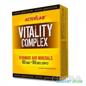 
 
Vitality Complex:
Комплекс витаминов и минералов.
Поднимает Энергию и Выносли. . фото 1