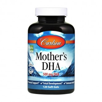 Омега 3 Carlson Labs Mother's DHA 500 mg 120 капсул. Київ. фото 1 Омега 3 Carlson Labs Mother's DHA 500 mg 120 капсул. Київ. фото 1