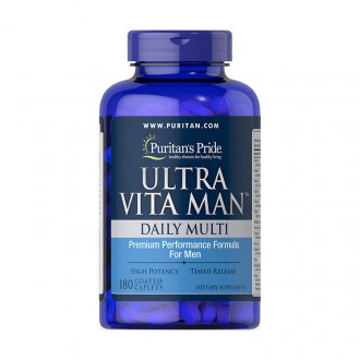 Витамины и минералы для мужчин Puritan's Pride Ultra Vita Man Time Release 180 т. . фото 4
