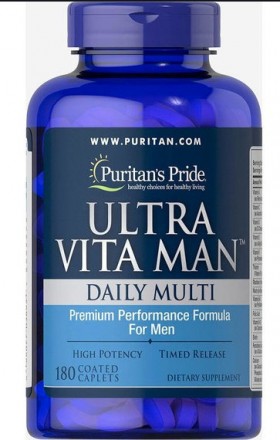 Витамины и минералы для мужчин Puritan's Pride Ultra Vita Man Time Release 180 т. . фото 5